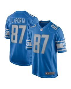 Men's Detroit Lions #87 Sam LaPorta Blue Team Game Jersey