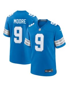 Men's Detroit Lions #9 Derrick Moore Blue 2026 NFL Draft Game Jersey (Blue)