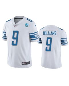 Men's Detroit Lions #9 Jameson Williams White 2023 90th Anniversary Vapor Untouchable Limited Stitched Jersey