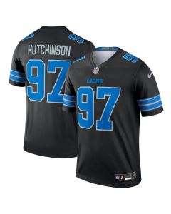 Men's Detroit Lions #97 Aidan Hutchinson Black Legend Jersey