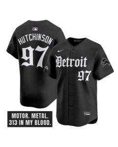 Men's Detroit Lions #97 Aidan Hutchinson Black "Motor Gothic Edition" Vapor Premier Limited Stitched Jersey (Black)