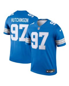 Men's Detroit Lions #97 Aidan Hutchinson Blue Legend Jersey