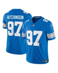 Men's Detroit Lions #97 Aidan Hutchinson Blue Vapor F.U.S.E. Limited Jersey