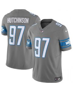 Men's Detroit Lions #97 Aidan Hutchinson Grey 2023 F.U.S.E. Vapor Untouchable Limited Stitched Jersey