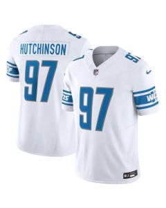 Men's Detroit Lions #97 Aidan Hutchinson White 2023 F.U.S.E. Vapor Untouchable Limited Stitched Jersey