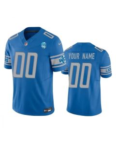 Men's Detroit Lions Active Player Custom Blue 2023 F.U.S.E. 90th Anniversary Vapor Untouchable Limited Stitched Jersey (Blue)