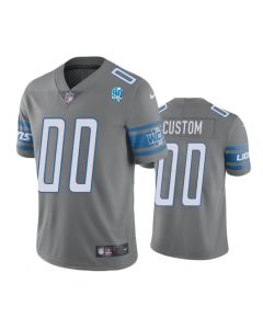 Men's Detroit Lions Active Player Custom Grey 90th Anniversary Vapor Untouchable Limited Stitched Jersey (Grey)