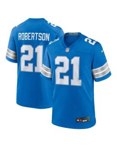 Men's Detroit Lions Amik Robertson Blue Game Jersey