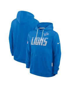 Men's Detroit Lions Blue Sideline Standard Issue Top Prospect Dri-FIT Hoodie (Blue)