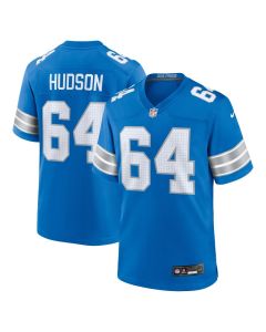 Men's Detroit Lions Bryan Hudson Blue Game Jersey