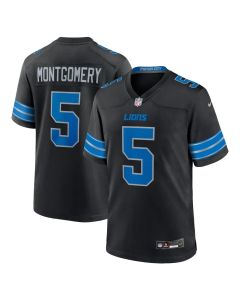 Men's Detroit Lions David Montgomery Black 2nd Alternate Game Jersey