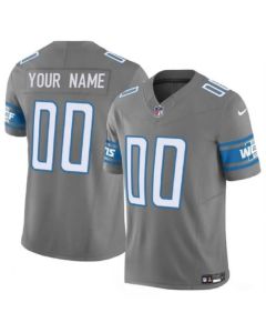 Men's Detroit Lions Grey Vapor F.U.S.E. Untouchable Limited Custom Jersey (Grey)