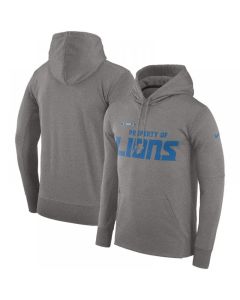 Men's Detroit Lions Heather Gray Sideline Property Of Performance Pullover Hoodie