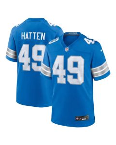 Men's Detroit Lions Hogan Hatten Blue Game Jersey