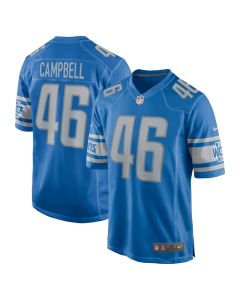 Men's Detroit Lions Jack Campbell Blue 2023 NFL Draft First Round Pick Game Jersey