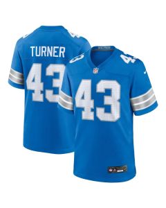 Men's Detroit Lions James Turner Blue Game Jersey
