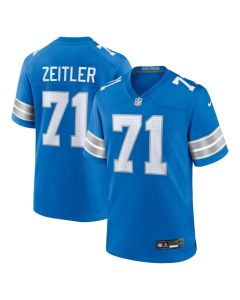 Men's Detroit Lions Kevin Zeitler Blue Game Jersey