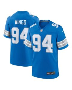 Men's Detroit Lions Mekhi Wingo Blue Team Game Jersey