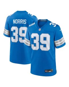 Men's Detroit Lions Morice Norris Blue Game Jersey
