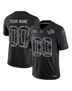 Men's Detroit Lions Nike Black 2026 Salute to Service Vapor F.U.S.E. Limited Custom Jersey