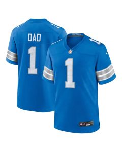 Men's Detroit Lions Number 1 Dad Blue Game Jersey