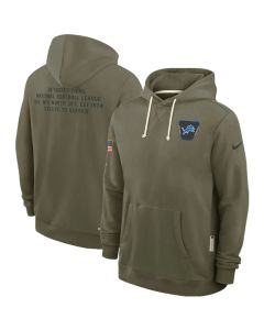Men's Detroit Lions Olive 2025 Salute to Service Pullover Hoodie (Olive)