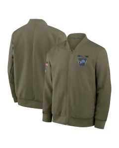 Men's Detroit Lions Olive 2025 Salute to Service Sideline Full-Zip Bomber Jacket
