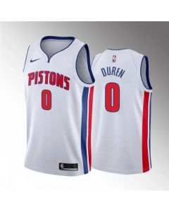 Men's Detroit Pistons #0 Jalen Duren 2020-21 White Association Edition Stitched Jersey