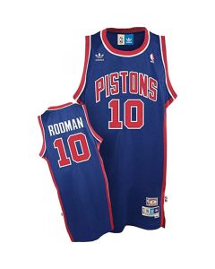 Men's Detroit Pistons #10 Dennis Rodman Navy Throwback Stitched Jersey