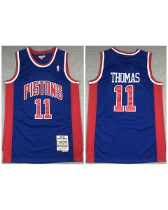 Men's Detroit Pistons #11 Isiah Thomas 1988-89 Red Throwback Stitched Jersey