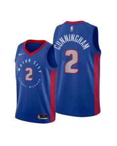 Men's Detroit Pistons #2 Cade Cunningham Navy Stitched Jersey (Navy)