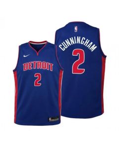 Men's Detroit Pistons #2 Cade Cunningham Navy Stitched Jersey