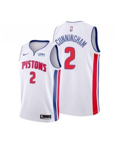 Men's Detroit Pistons #2 Cade Cunningham White Stitched Jersey