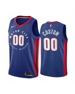Men's Detroit Pistons 2020 Blue City Edition Customized Stitched NBA Jersey