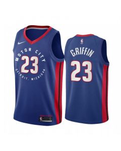 Men's Detroit Pistons #23 Blake Griffin 2020 Blue City Edition Stitched Jersey
