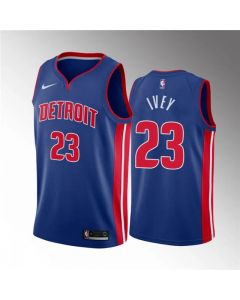 Men's Detroit Pistons #23 Jaden Ivey Blue Icon Edition Stitched Jersey