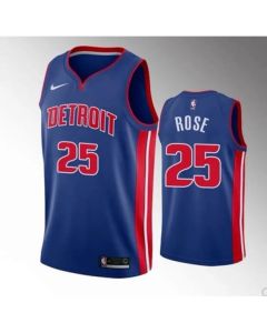 Men's Detroit Pistons #25 Derrick Rose Blue 2019 Stitched NBA Jersey