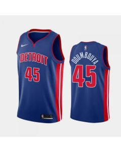 Men's Detroit Pistons #45 Sekou Doumbouya Blue Stitched Jersey