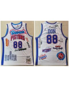 Men's Detroit Pistons #88 Don White Big Sean X Stitched Jersey