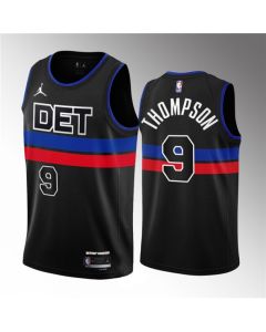 Men's Detroit Pistons #9 Ausar Thompson Black 2023 Draft Statement Edition Stitched Basketball Jersey