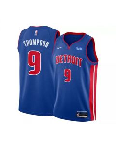 Men's Detroit Pistons #9 Ausar Thompson Blue Icon Edition Stitched Basketball Jersey