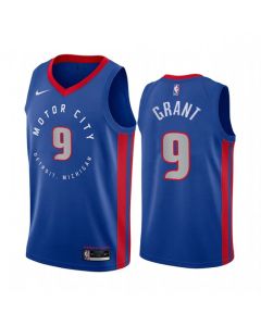 Men's Detroit Pistons #9 Jerami Grant 2020-21 Blue City Edition Stitched NBA Jersey