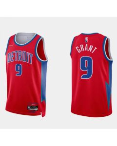 Men's Detroit Pistons #9 Jerami Grant 75th Anniversary Red Stitched Jersey