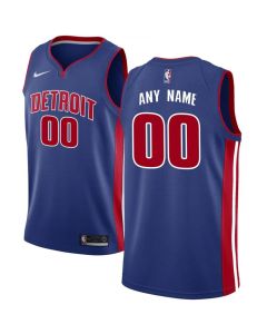Men's Detroit Pistons Blue Customized Stitched NBA Jersey