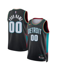 Men's Detroit Pistons Charcoal 2025/26 Swingman City Edition Custom Jersey (Charcoal)
