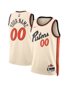 Men's Detroit Pistons White 2024/25 Swingman City Edition Custom Jersey (White)