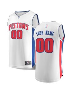 Men's Detroit Pistons White Customized Stitched NBA Jersey