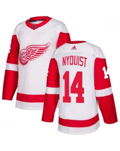 Men's Detroit Red Wings #14 Gustav Nyquist White Stitched NHL Jersey