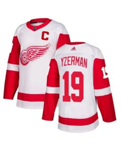 Men's Detroit Red Wings #19 Steve Yzerman White Stitched Jersey