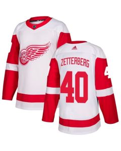 Men's Detroit Red Wings #40 Henrik Zetterberg White Stitched NHL Jersey
